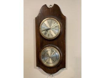 Large Bulova Barometer And Clock