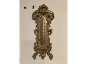 Vintage Thermometer In Beautiful Solid Brass Frame