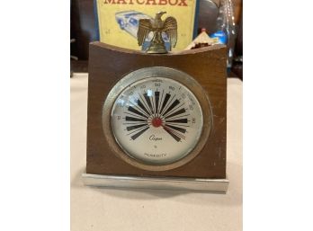 Vintage Cooper Barometer In Wood Case And Eagle Finial