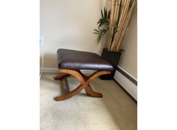 Faux Leather Modern Stool Or Ottoman