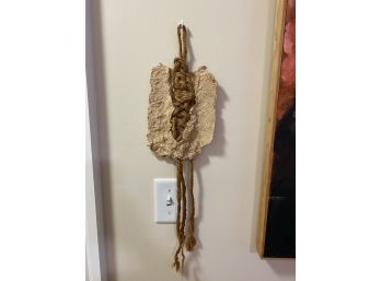 Unusual Rope & Fabric Artwork, Hanging Primative Art