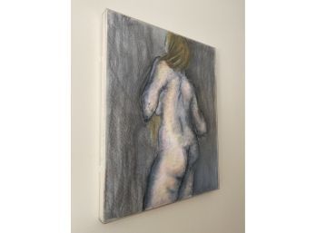 Beautifully Done Original Nude Mixed Media On Paper - Stunning Colors!