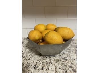 Lux Bond Green And Stevens Octantal Metal Display Bowl With Faux Lemons