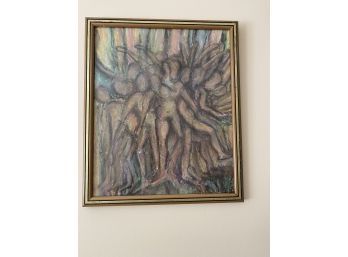 Original Abstract Figural Painting - Very Cool!