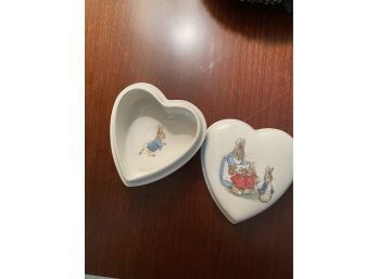 Once Upon A Time There Were Four Rabbits Wedgewood Heart Shaped Trinket Box
