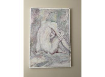Original Pastel Nude Figure Painting On Canvas