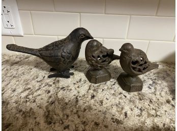 Lot Of 3 Beautiful Iron Decorative Birds