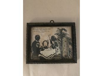 Vintage Thermometer In Picture Frame