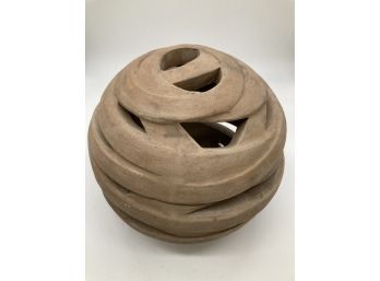 Unusual Clay Sphere Sculpture