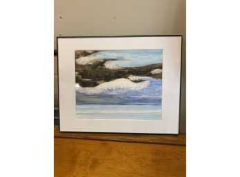 Mixed Media Oceanscape On Paper - Beautiful!