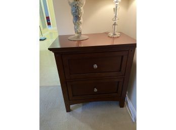 Contemporary Side Table With Two Drawers And Power Outlet