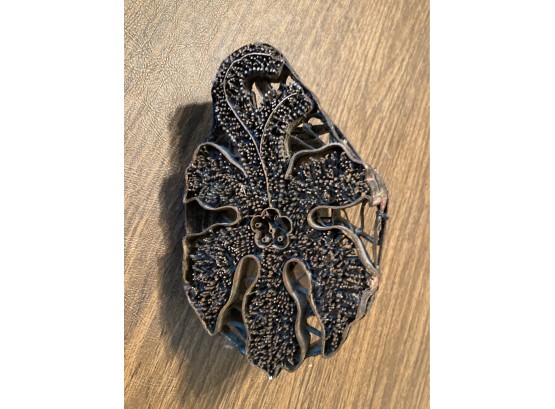 Very Unusual Metal Stamp? Piece With  Floral Design