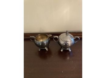 Silver Plate Sugar Bowl And Creamer By  Rogers