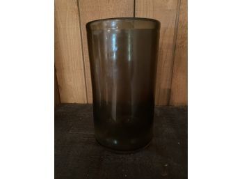 Very Large Dark Charcoal Colored Glass Vase