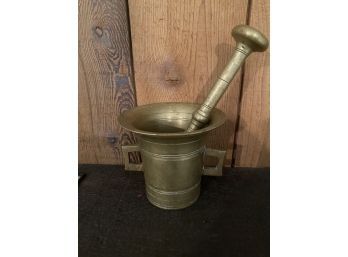Unusual Very Heavy Brass Bowl & Rod
