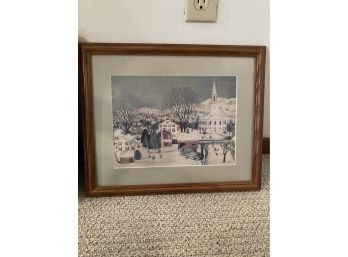 Clifford Jones Framed And Matted Winter Scene Print
