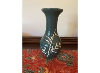 Stunning Stamped Vase Decorated With Bamboo Images, Made In Taiwan