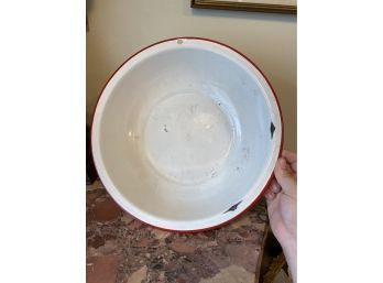 Vintage Enamelware Large 12 Inch Bowl