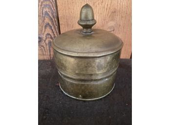 Interesting Antique Metal Canister Made With Material From The Roof Of The Albany NY Capitol Building