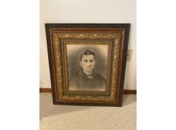 Antique Portrait With Stunning Ornate Frame