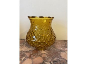 Yellow Amber Glass Hobnail Lamp Shade - Gorgeous!