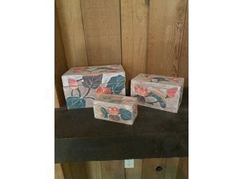 Set Of 3 Nesting Storage Boxes - Great Look!