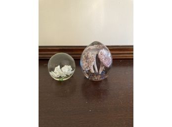 2 Beautiful Paper Weights, One Mushroom One Floral!