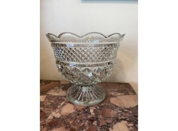 Beautiful Clear Glass Compote Pedestal Bowl