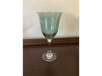 Gorgeous Iridescent Green 8 Inch Wine Glass
