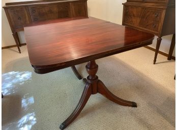 Beautiful Antique Duncan Phyfe Double Pedestal Mahogany Dining Table With Leaf