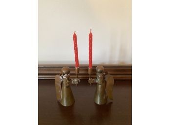 Miniature Metal Angel Figurines Candle Holders