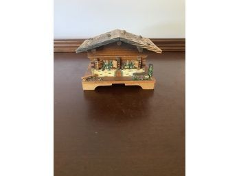 Adorable Wooden Cabin Music Box