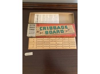 Milton Bradly Vintage Cribbage Board And Trivial Pursuit