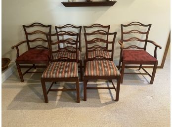 Stunning Set Of 6 Mahogany Ribbon Back Dining Room Chairs - 4 Side Chairs & Two Arm Chairs