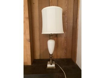 Truly Stunning Brass Lamp With White Accents And Base