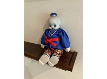 Blue And White Porcelain Figure About 12 Inches Tall