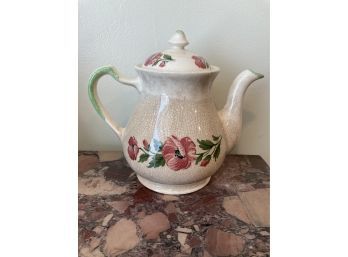 Shenandoah Ware Crackles Glazed Potter Tea Pot With Floral Design