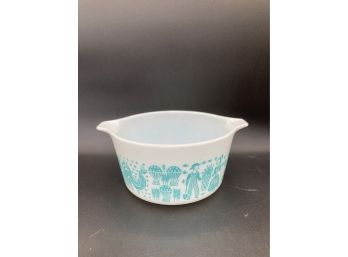 Pyrex Turquoise Amish Butterprint 1 Qt Casserole Bowl #473