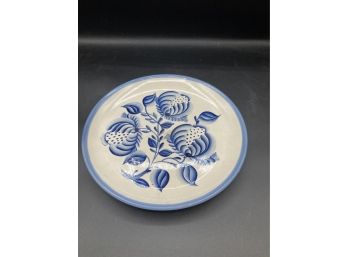 Blue And White Stoneware Plate