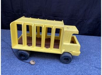 Vintage Mattel Tuff Stuff Toy School Bus Pull Along Plastic Toy