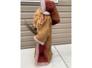 High Quality Rustic Santa Statue With Porcelain Face, Great Christmas Decor - Almost 3 Ft Tall!