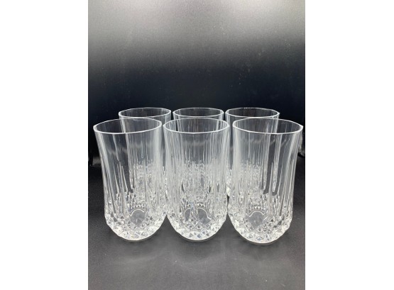 Set Of 6 Stunning Longchamp Cristal D'Arques Highball Glasses Crystal