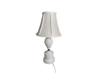 White Hobnail Style Accent Lamp