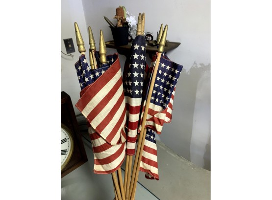 Lot Of 9 Vintage 48 Star Flags.