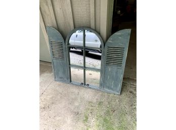 Arched Wooden Mirror With Shutters By Ragon House Amazing Rustic Country Look!