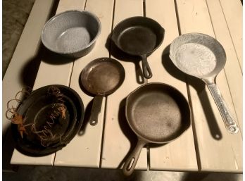 Lot Of Vintage And Antique Cookware Including Wagner And Others