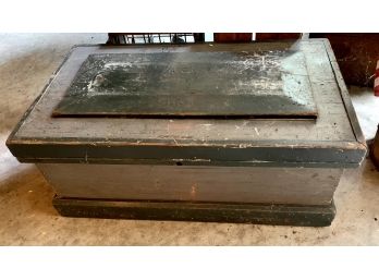 Awesome Antique Rustic Storage Chest With Insert And Iron Handles