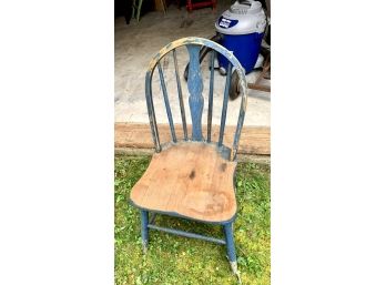 Antique Blue Chair With A Great Rustic Look