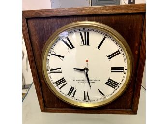 The Standard Electric Time Co. Working Clock In A Beatiful Oak Case. Made In Springfield Mass! Works Great!