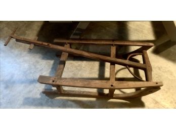 Antique Wooden Farm Sled In Good Condition! Great Piece Of Rustic Country Decor